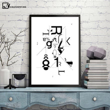 Load image into Gallery viewer, NICOLESHENTING Letter Art Abstract Minimalist Canvas A4 Painting Geometry Wall Picture Print Home Children Bedroom Decoration
