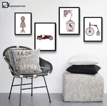 Load image into Gallery viewer, NICOLESHENTING Abstract Art Canvas Poster Minimalist Painting Vintage Wall Picture Modern Home Bedroom Decoration Car Bicycle
