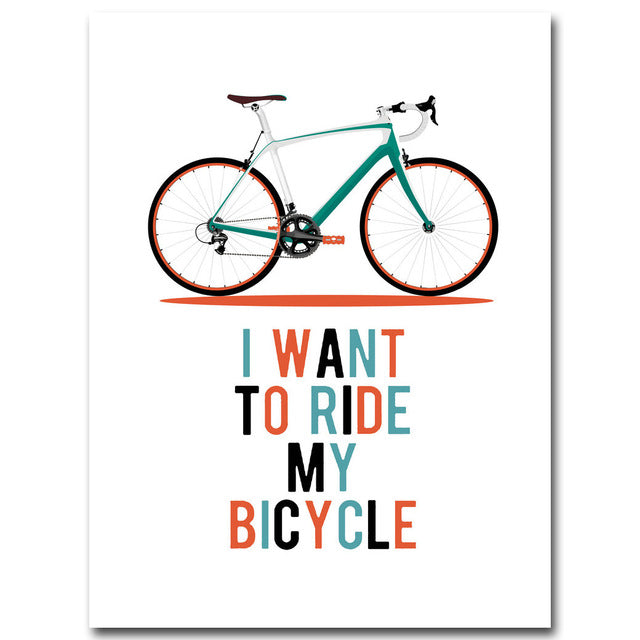 Bicycle Motivational Quotes Art Canvas Poster Minimalist Painting Inspirational Picture Print Modern Home Room Wall Decoration