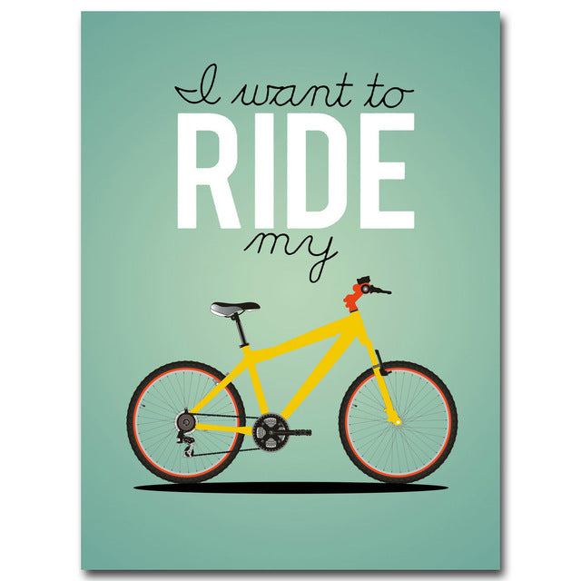 Bicycle Motivational Quotes Art Canvas Poster Minimalist Painting Inspirational Picture Print Modern Home Room Wall Decoration