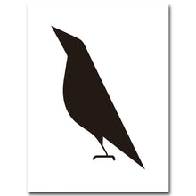 Load image into Gallery viewer, Crow Deer Geometry Abstract Poster Minimalist Art A4 Canvas Painting Black White Wall Picture Print Modern Home Room Decor C213
