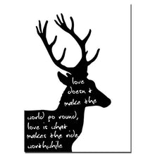 Load image into Gallery viewer, NICOLESHENTING Deer Bible Motivational Quote Minimalist Art Canvas Poster Black White Abstract Picture Modern Home Decoration
