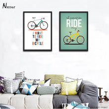 Load image into Gallery viewer, Bicycle Motivational Quotes Art Canvas Poster Minimalist Painting Inspirational Picture Print Modern Home Room Wall Decoration
