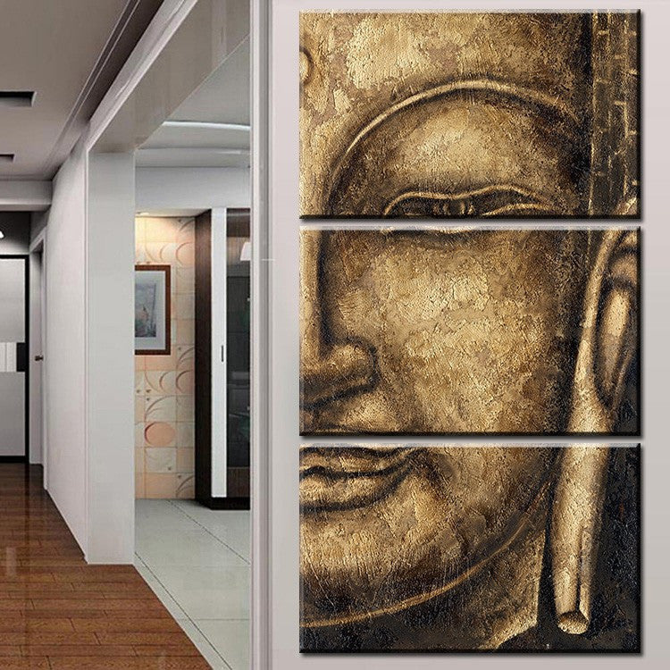 The original High Quality HD Group Oil Painting 3 Panel Wall Art Religion Buddha Oil Painting On Canvas NO Framed wall picture