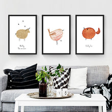 Load image into Gallery viewer, Nordic Modern Minimalist Living Room Decorative Painting Wall Murals Painting Children&#39;s Room Cartoon Animals Paintings
