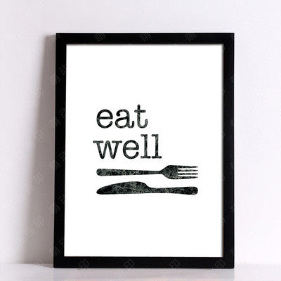 Wall poster eat well but firsr coffee Quote Canvas Art Print Poster Wall Pictures for Home Decoration Frame not include