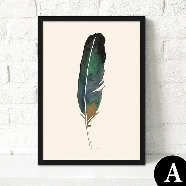 Hand Painted colorful Feather Paintings Wall Painting Picture on Canvas Abstract Decor Feather Modern Oil Painting Hang Pictures