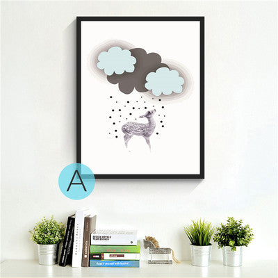 Modern Minimalist Lovely Cartoon Bear kids room Posters and prints Wall art canvas for home decoration No Frame