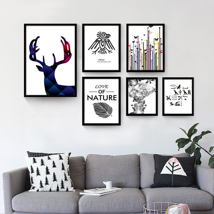 Art Picture black and white Canvas Prints wall art Modern painting Home Decorative Abstract minimalist Deer Paintings