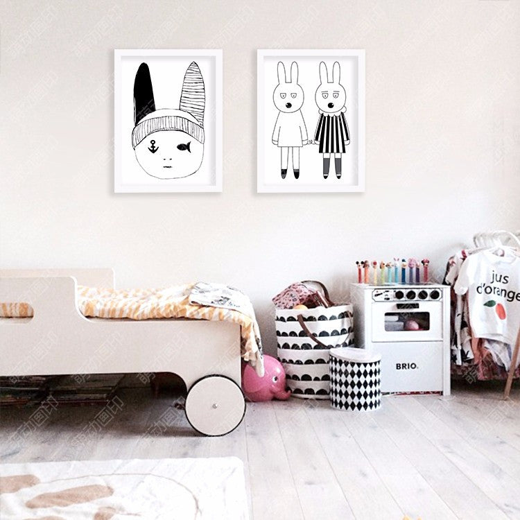 rabbit baby wall Posters decorative wall painting Canvas poster Art Print Wall Pictures Home Decoration