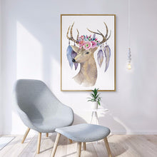 Load image into Gallery viewer, Art Beautiful Deer canvas Painting flower Deer wall art Modern painting Cuadros Decorativos Living Room oil painting
