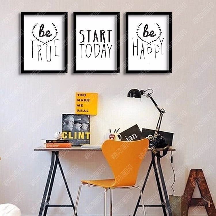 BE Happy good letters Canvas Painting Wall Art Decorative Pictures Modern Rectangle Canvas Art Print Poster