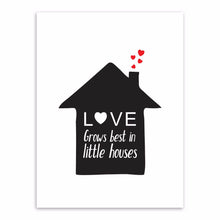 Load image into Gallery viewer, Black White Nordic Minimalist Houses Love Quotes A4 Canvas Art Print Poster Wall Picture Painting Home Kids Room Decor
