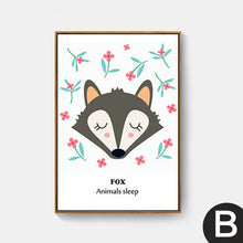 Load image into Gallery viewer, Lovely Fox and deer Nordic kids room Posters and prints Wall art canvas for home decoration No Frame 50x70cm
