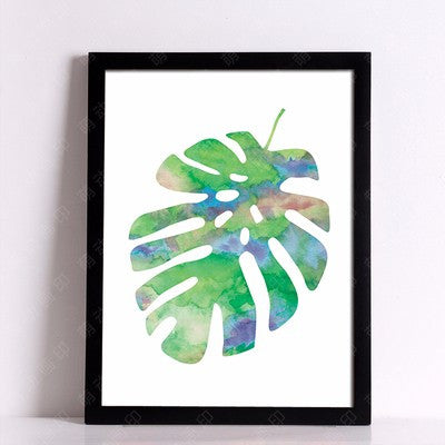 Green leaves wall posters beauty circle Posters decorative wall painting Canvas Art Print Wall Pictures Home Decoration