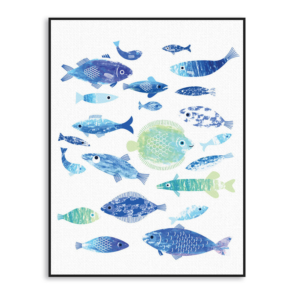 Abstract Sea Fish Blue Coral Big Canvas Art Poster Prints Wall Picture Paintings No Frame Modern Nordic Living Room Home Decor