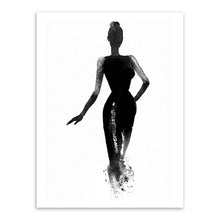 Load image into Gallery viewer, Modern Nordic Black White Fashion Model Large Canvas Art Print Poster Wall Picture Painting Beauty Girl Room Home Decor No Frame
