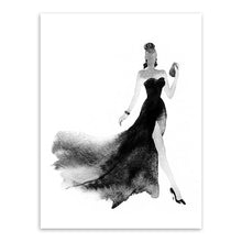 Load image into Gallery viewer, Modern Nordic Black White Fashion Model Large Canvas Art Print Poster Wall Picture Painting Beauty Girl Room Home Decor No Frame
