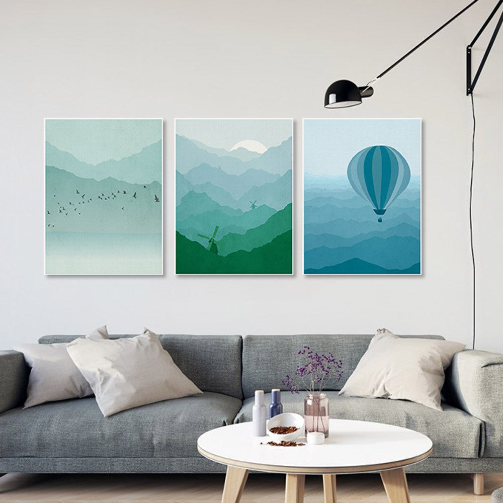 Piece Modern Abstract Landscape Canvas A4 Art Print Poster Lighthouse Wall Pictures Living Room Home Decor Paintings No Frame