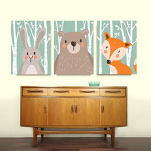 Load image into Gallery viewer, NEW Cute Animals Forest Nordic Posters and Prints Canvas Wall Art Oil Painting Wall Pictrues For Living Room Home Decor NO Frame
