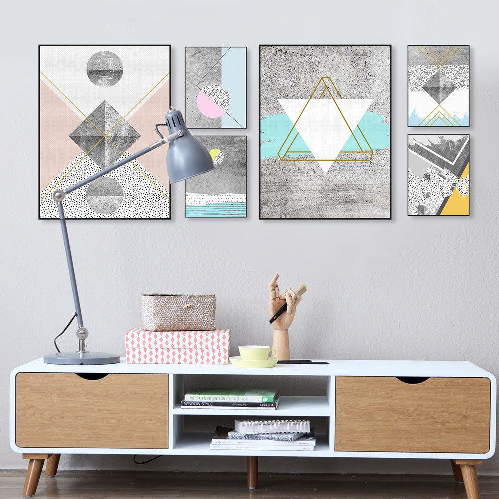 Modern Nordic Abstract Geometric Texture Shape Big Wall Art Print Poster Canvas No Frame Living Room Home Decor Picture Painting