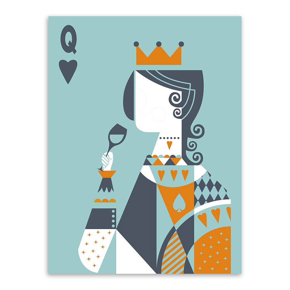 Poker King Queen Minimalist Love Couple Hipster Art Print Poster Abstract Wall Picture Canvas Painting No Framed Room Home Decor