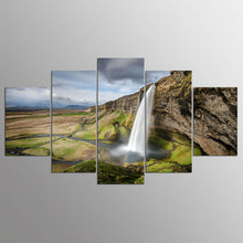 Load image into Gallery viewer, Wall Art Canvas Painting 5 Panel Waterfall Landscape Poster Wall Pictures For Living Room Home Decor Modular Pictures PENGDA
