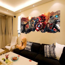 Load image into Gallery viewer, 90*50cm newest impression 3D cartoon movie the Avengers Captain home decal wall sticker/boys love kids room decor child gifts
