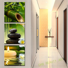 Load image into Gallery viewer, 3 Panels bamboo candle canvas art modern oil painting wall pictures for living room decoration pictures corridor decor unframed
