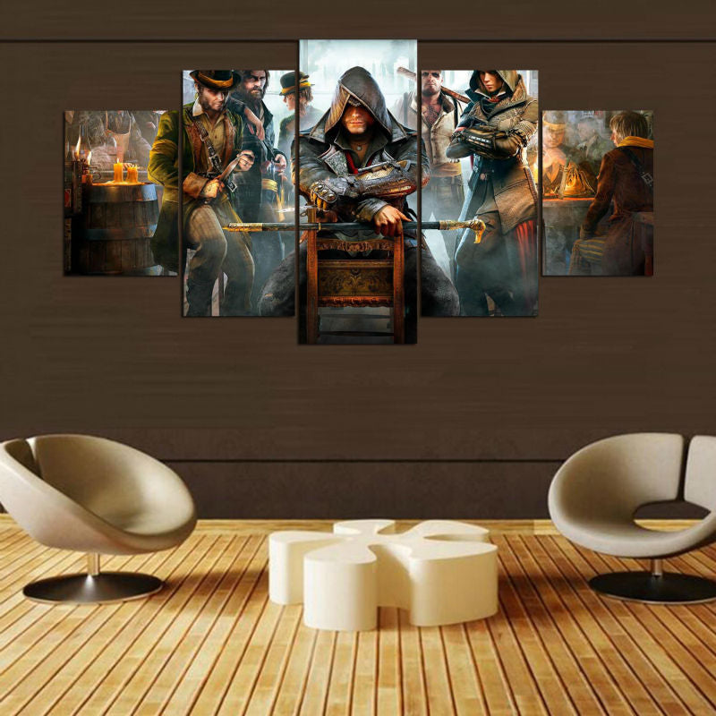 Abstract Canvas Painting Wall Art 5 Panel Movie Character Oil Poster Wall Pictures Frames For Living Room Home Decor PENGDA