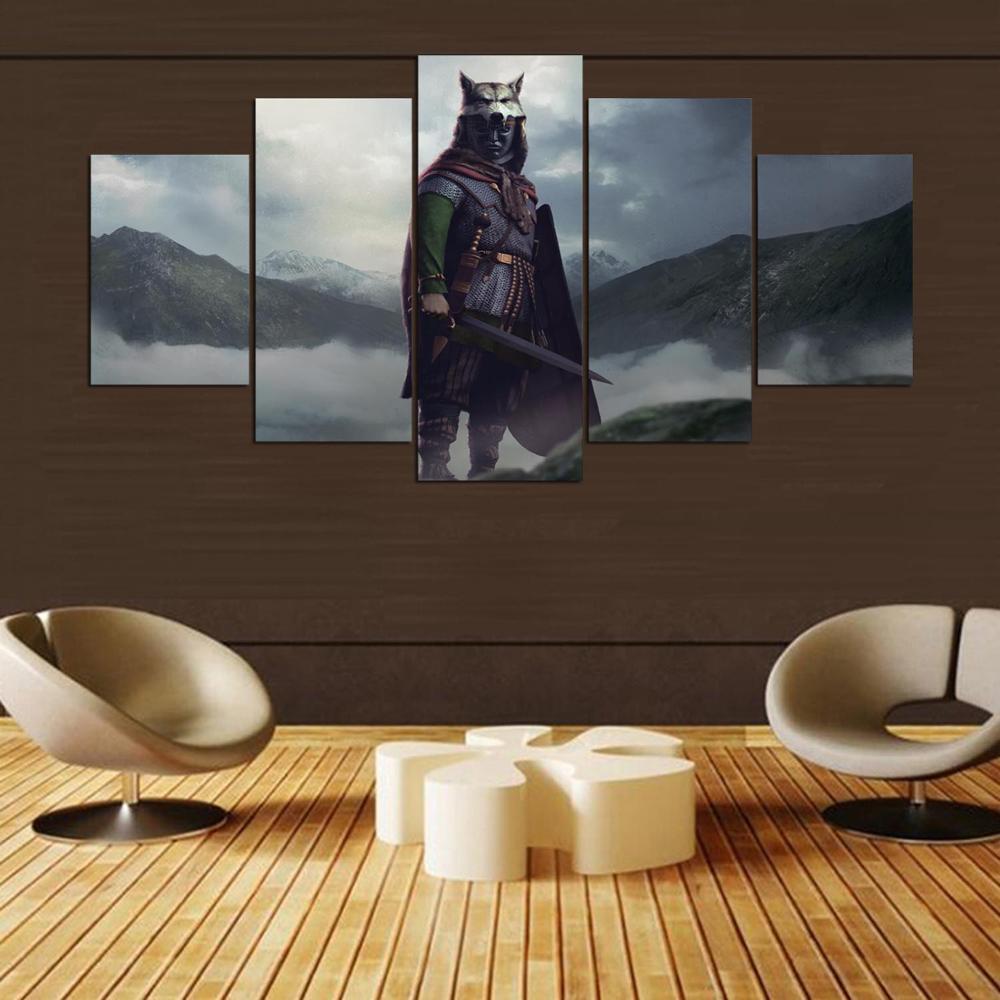 Canvas Oil Painting Cuadros 5 Panel Movie Character Home Decoration Wall Art Pictures Painting For Living Room Prints PENGDA