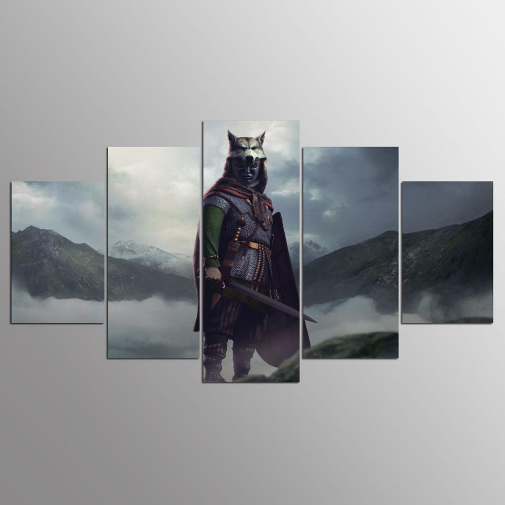 Canvas Oil Painting Cuadros 5 Panel Movie Character Home Decoration Wall Art Pictures Painting For Living Room Prints PENGDA