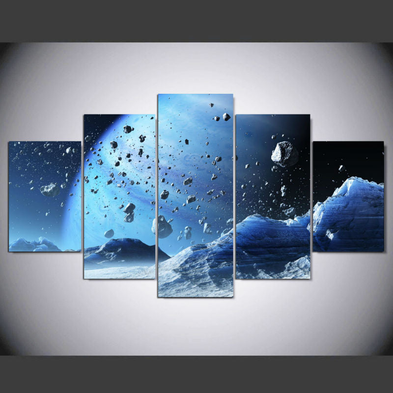 Printed Modular Picture Large Canvas Painting 5 Panel Beautiful Planets For Bedroom Living Room Home Wall Art Decor PENGDA