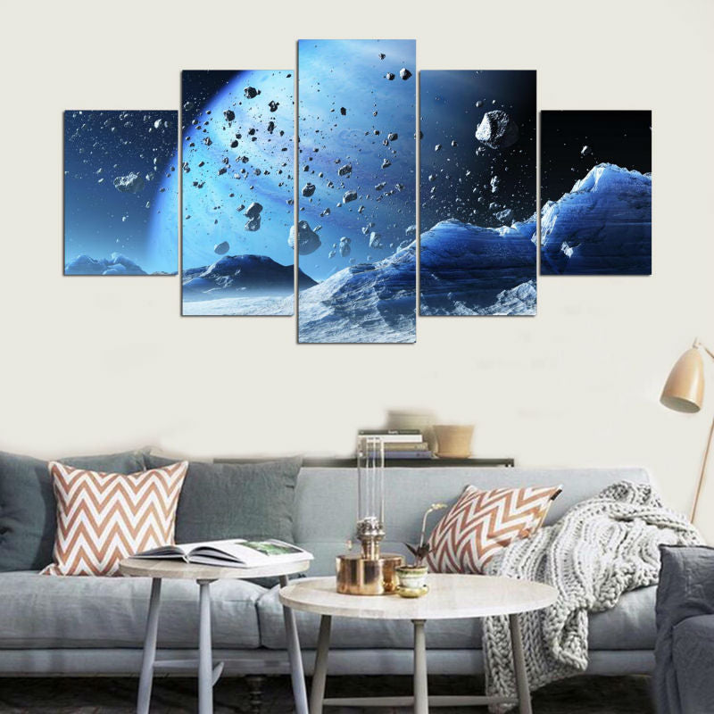 Printed Modular Picture Large Canvas Painting 5 Panel Beautiful Planets For Bedroom Living Room Home Wall Art Decor PENGDA