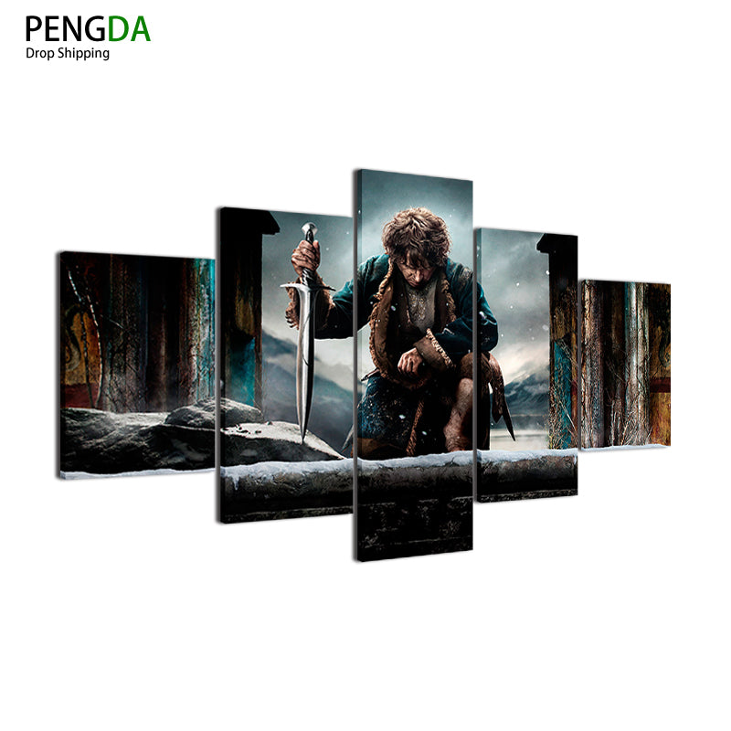 Canvas HD Printed Painting For Living Room Wall Art Frame Modern Artworks 5 Panel Movie Poster Lotr Hobbit Picture Decor PENGDA