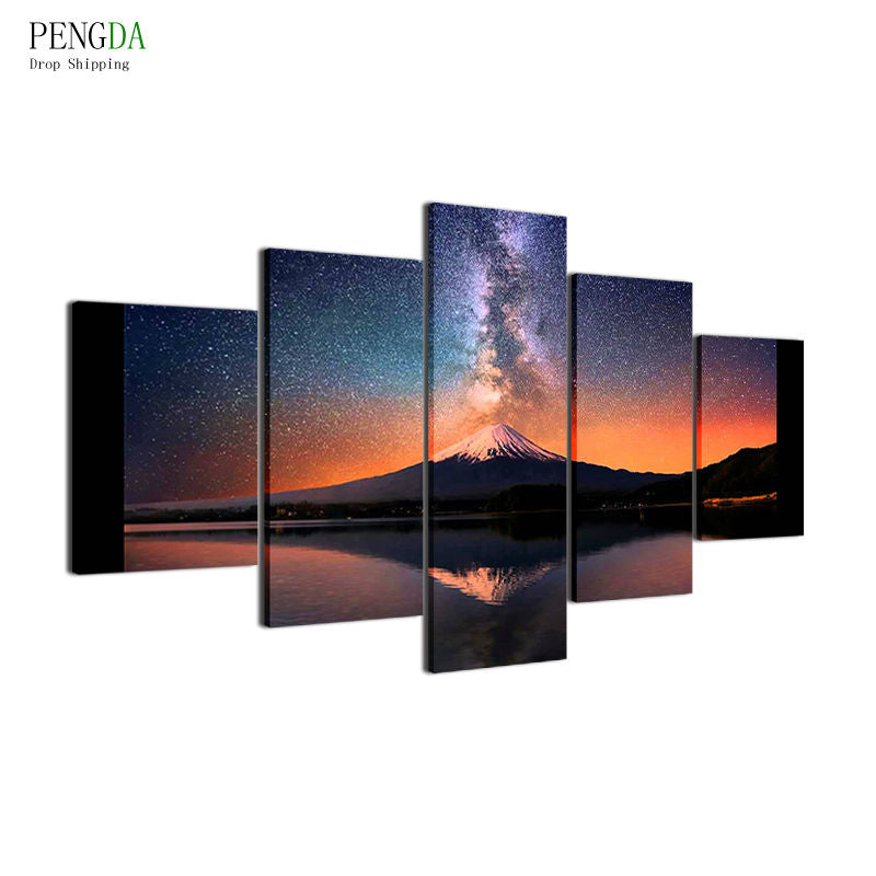 PENGDA Wall Pictures 5 Panel Landscape Canvas Wall Art Canvas Painting For Living Room HD Print Modern Frames For Paintings
