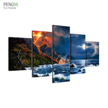 Load image into Gallery viewer, PENGDA Modular Pictures 5 Pcs Night View Canvas Painting Wall Art Abstract Decorative Wall For Living Room Cuadros Frame Picture

