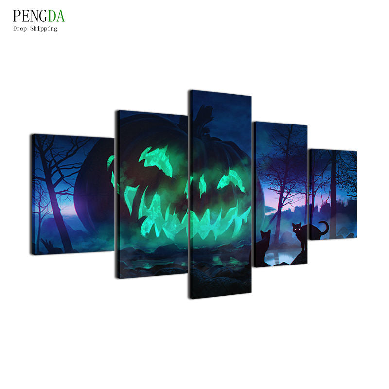 PENGDA HD Print Canvas Painting On 5 Panel Modular Pictures Landscape Oil Paintings Wall For Living Room Cuadros Frames Picture