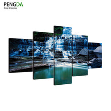 Load image into Gallery viewer, Modern Canvas Painting Art Modular Pictures 5 Panels PENGDA Waterfall Wall Art Pictures Painting For Living Room HD Printed
