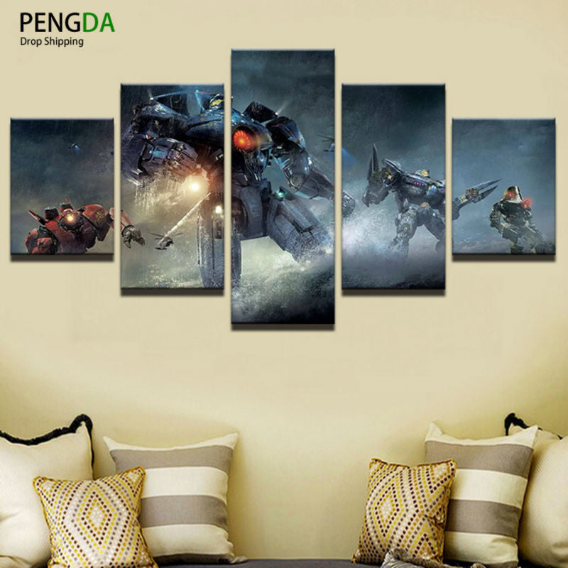 Abstract Canvas Painting Wall Art Oil Poster Modular Pictures 5 Piece Animal Horse Wall Picture For Living Room Decoration