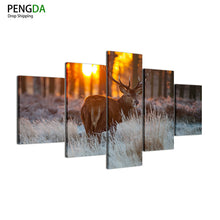 Load image into Gallery viewer, Modern Wall Art Canvas Prints Landscape Canvas Painting Modular Picture 5 Panel Animal Deer Frames Painting Decor Picture
