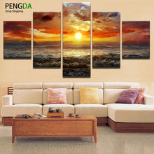 Load image into Gallery viewer, Wall Art Canvas Painting Poster Wall Frames Pictures For Living Room 5 Panel Sunrise On The Sea Home Decor Modular Pictures
