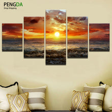Load image into Gallery viewer, Wall Art Canvas Painting Poster Wall Frames Pictures For Living Room 5 Panel Sunrise On The Sea Home Decor Modular Pictures
