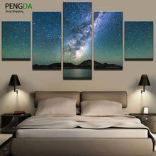 Load image into Gallery viewer, Canvas Art Wall Picture Home Decor Living Room 5 Panel Night View Canvas Print Modern Oil Painting Modern Frames For Paintings
