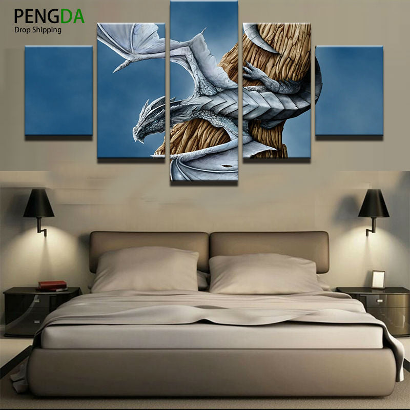 HD Printed Pictures Canvas Painting On Oil Paintings Wall For Living Room 5 Pieces Movie Character Cuadros Modular Pictures