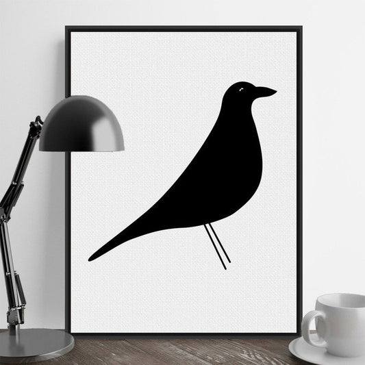 Black White Animal Bird Abstract Pritable Minimalist Poster Canvas Wall Art Paintings Pop Print Wall Pictures Room Home Decor