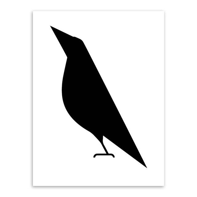 Black White Animal Bird Abstract Pritable Minimalist Poster Canvas Wall Art Paintings Pop Print Wall Pictures Room Home Decor