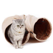 Load image into Gallery viewer, Pet Tunnel with Ball Cat Play Tunnel Funny  Cat Long Tunnel Kitten Play Toy Collapsible Bulk Cat Toys PlayTunnel 2 Holes
