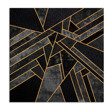 Load image into Gallery viewer, Cuadro Decoration King Size Abstract Geometric Black Golden Canvas Print Painting Poster, Wall Pictures For Hotel Restaurant
