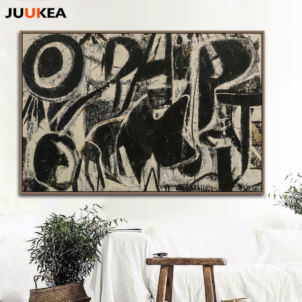 Orestes by Willem De Kooning Abstract Geometry Stereo Soul Vintage Bright, Canvas Print Painting Art Wall Picture Home Decor